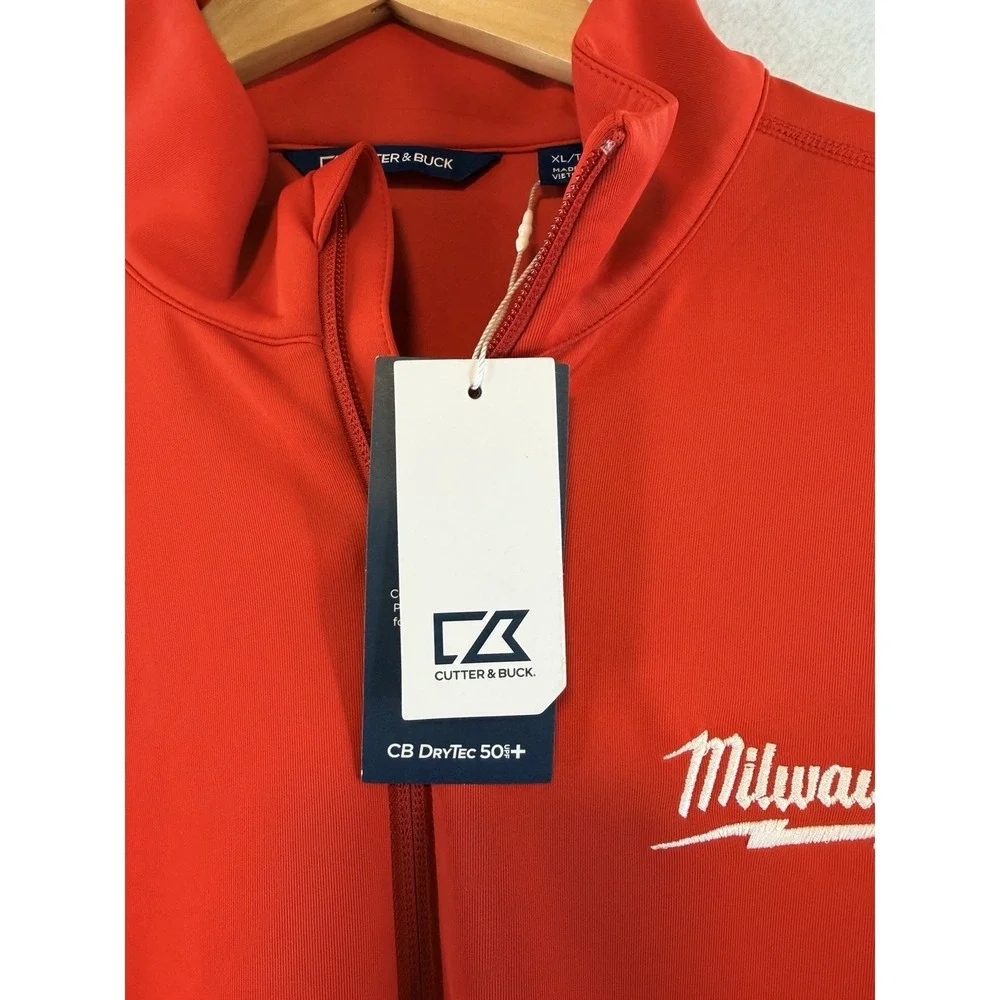 Cutter & Buck Milwaukee Tool 1/4 Zip Pullover Men's XL Red Performance Stretch